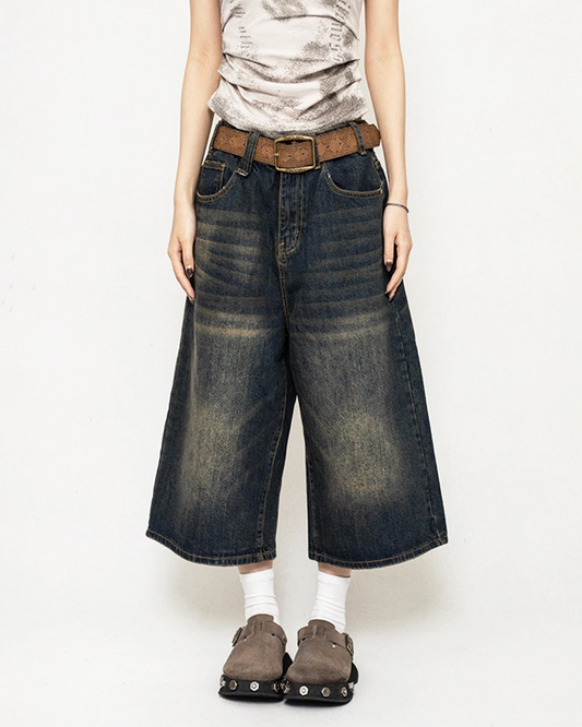 Baggy Jean Shorts Womens
