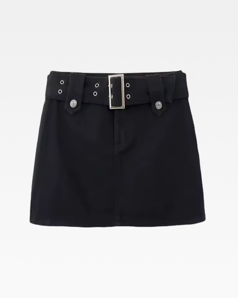 Black Denim Skort