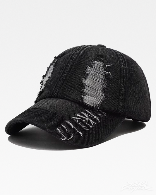 Black Distressed Cap