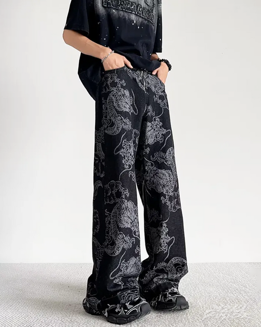 Dragon Print Jeans