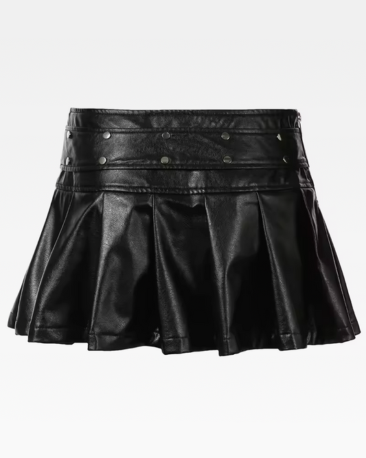 Leather Pleated Skirt