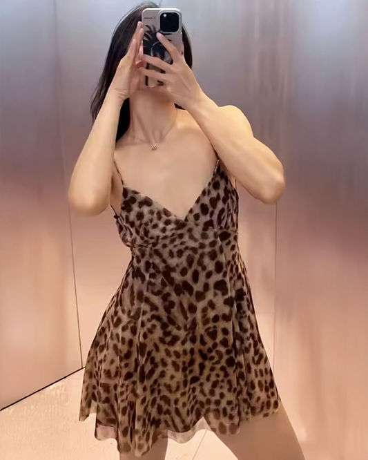Leopard Print Slip Dress