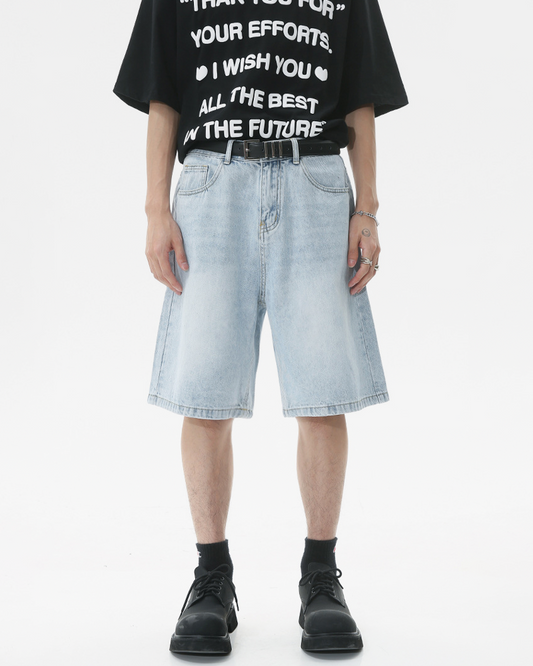 Light Blue Denim Shorts Mens