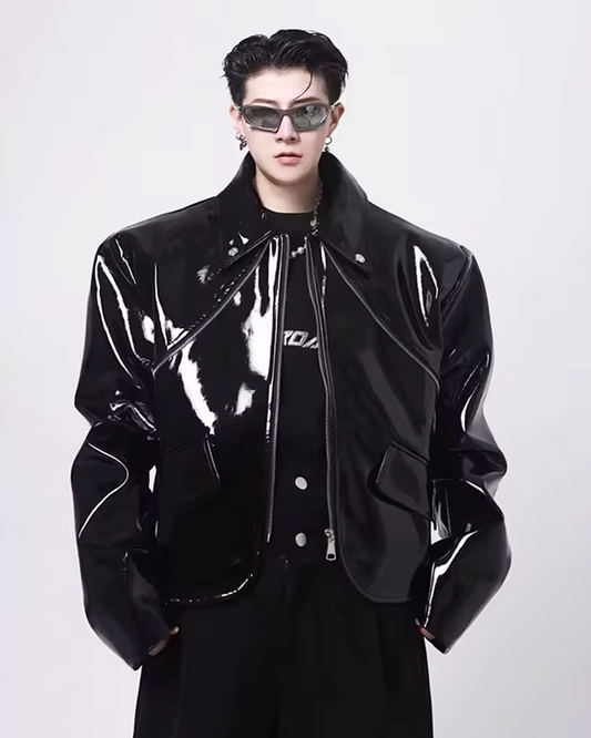 Patent Leather Jacket Mens