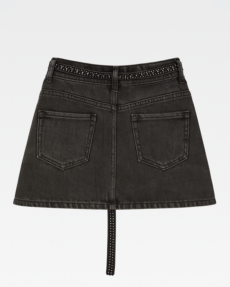 Rhinestone Denim Skirt