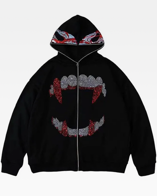 Rhinestone Hoodie Y2K