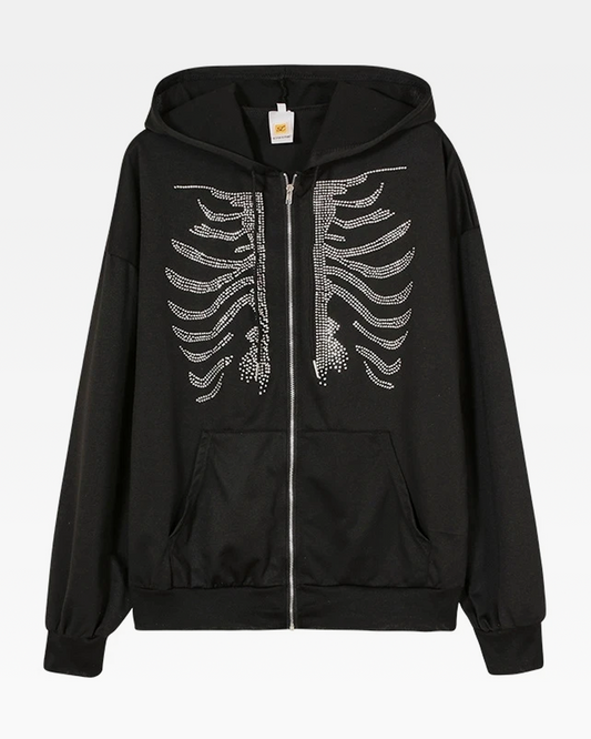 Skeleton Rhinestone Hoodie