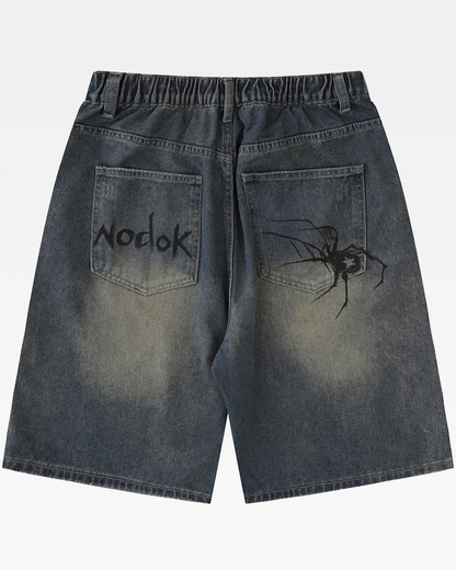 Spider Denim Shorts