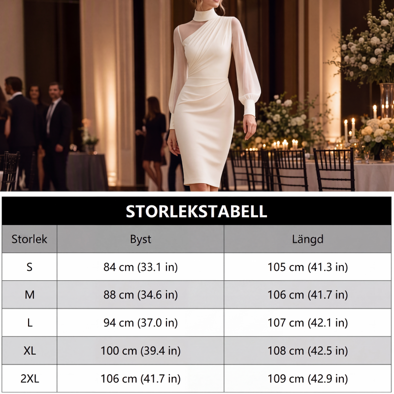 👗 Elegant High-Neck Midi Dress – Figure-Hugging Silhouette for Special Occasions