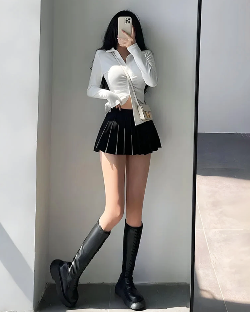 Tennis Pleated Mini Skirt
