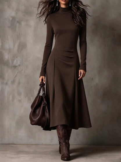 Aura Sculpt Elegant High-Neck Maxi Dress