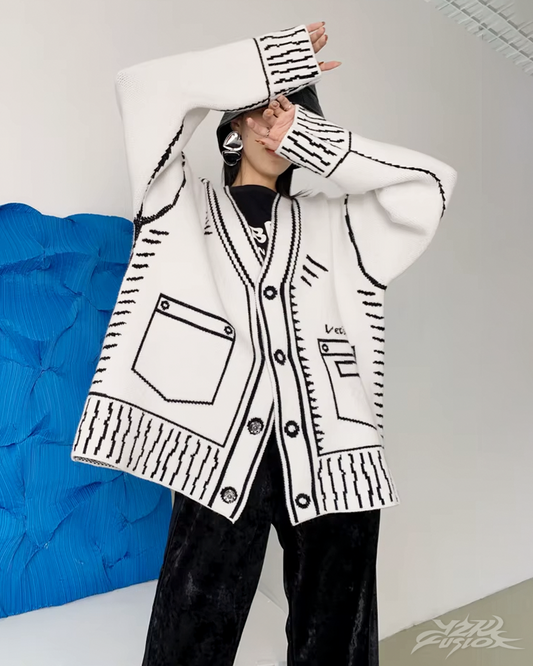 Womens Graphic Cardigan