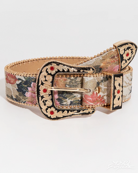 Y2K Floral Western Belt