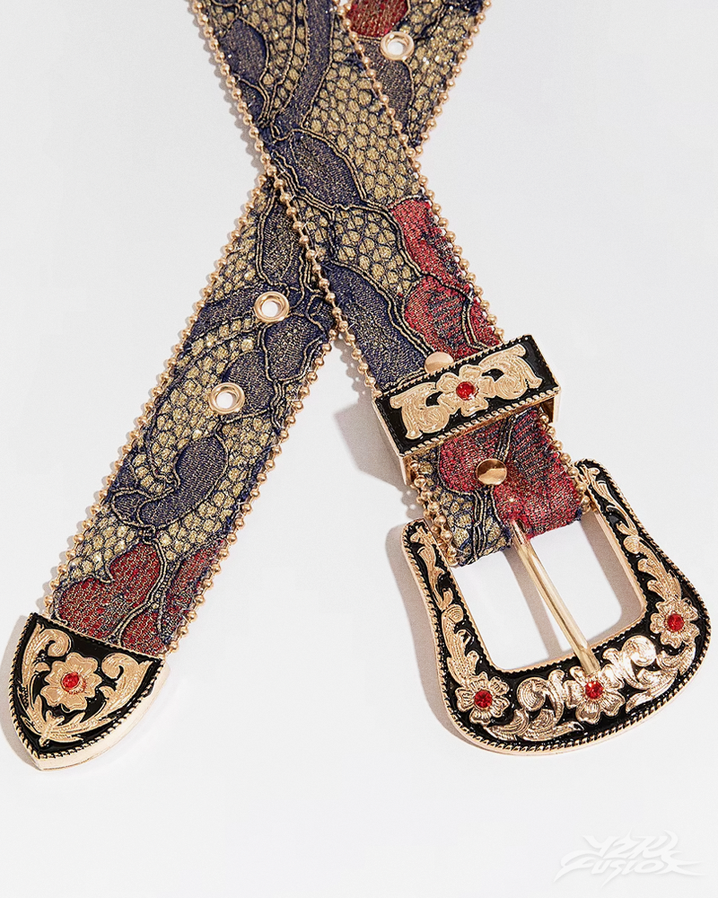 Y2K Floral Western Belt
