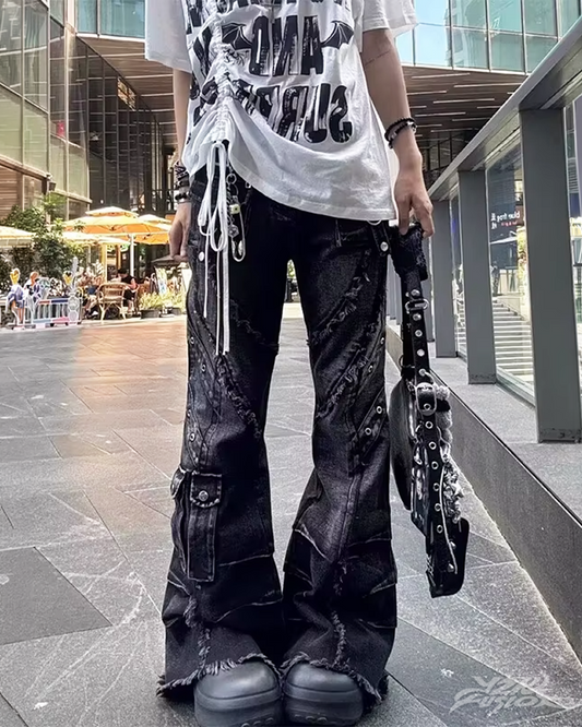 Y2K Grunge Flare Jeans