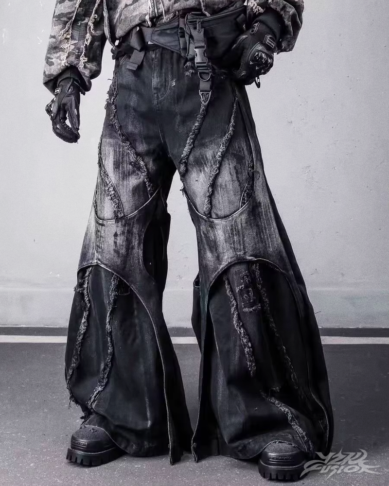 Y2K Grunge Patchwork Jeans