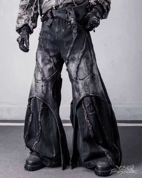 Y2K Grunge Patchwork Jeans