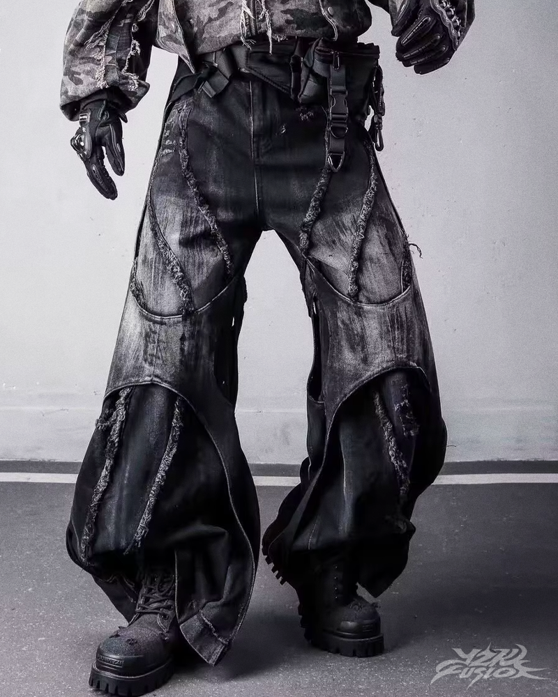 Y2K Grunge Patchwork Jeans