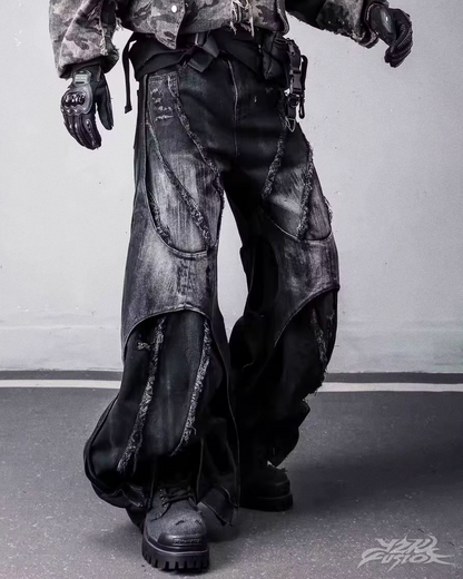 Y2K Grunge Patchwork Jeans
