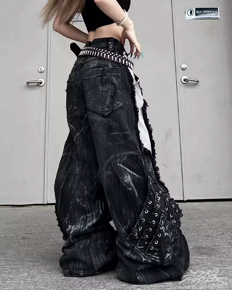 Y2K Grunge Wide Leg Jeans