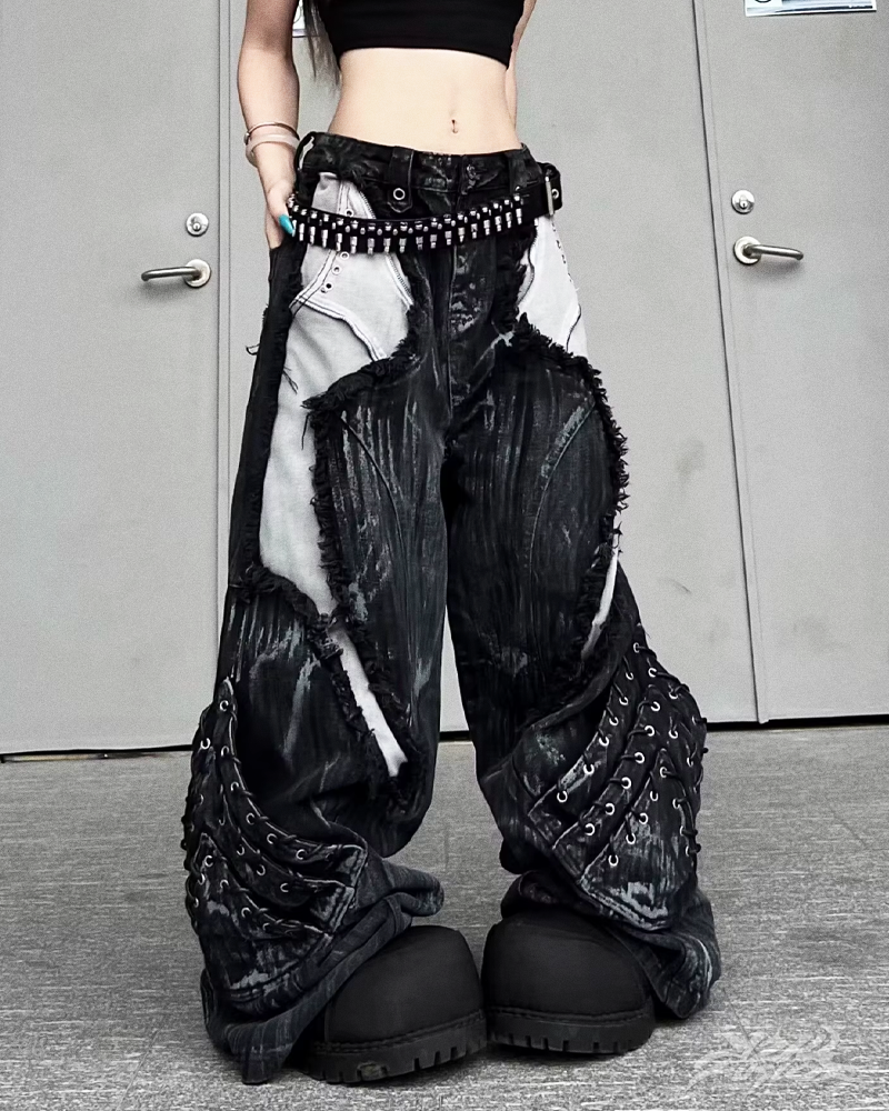 Y2K Grunge Wide Leg Jeans