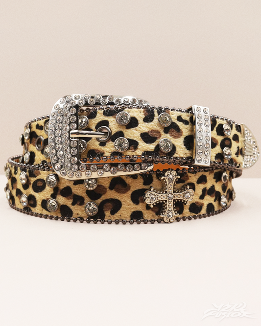 Y2K Leopard Print Western Belt