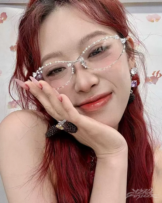 Y2K Rhinestone Oval Sunglasses