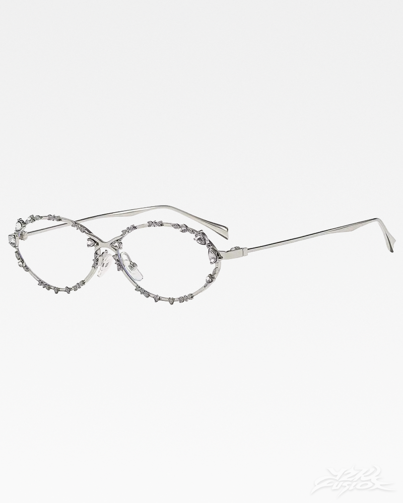 Y2K Rhinestone Oval Sunglasses
