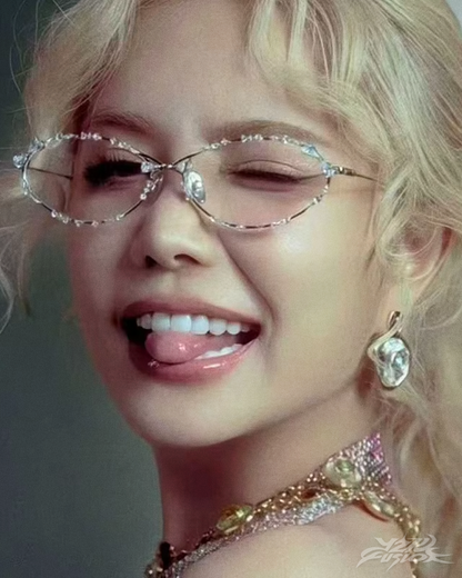 Y2K Rhinestone Oval Sunglasses