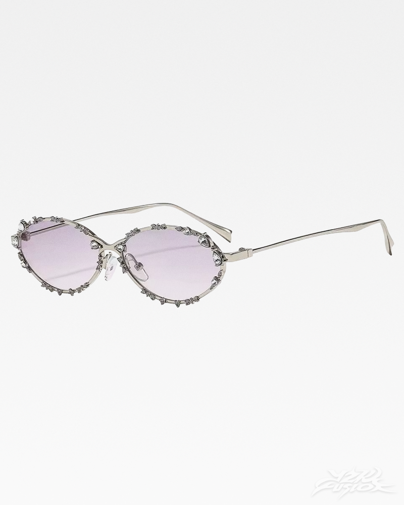 Y2K Rhinestone Oval Sunglasses