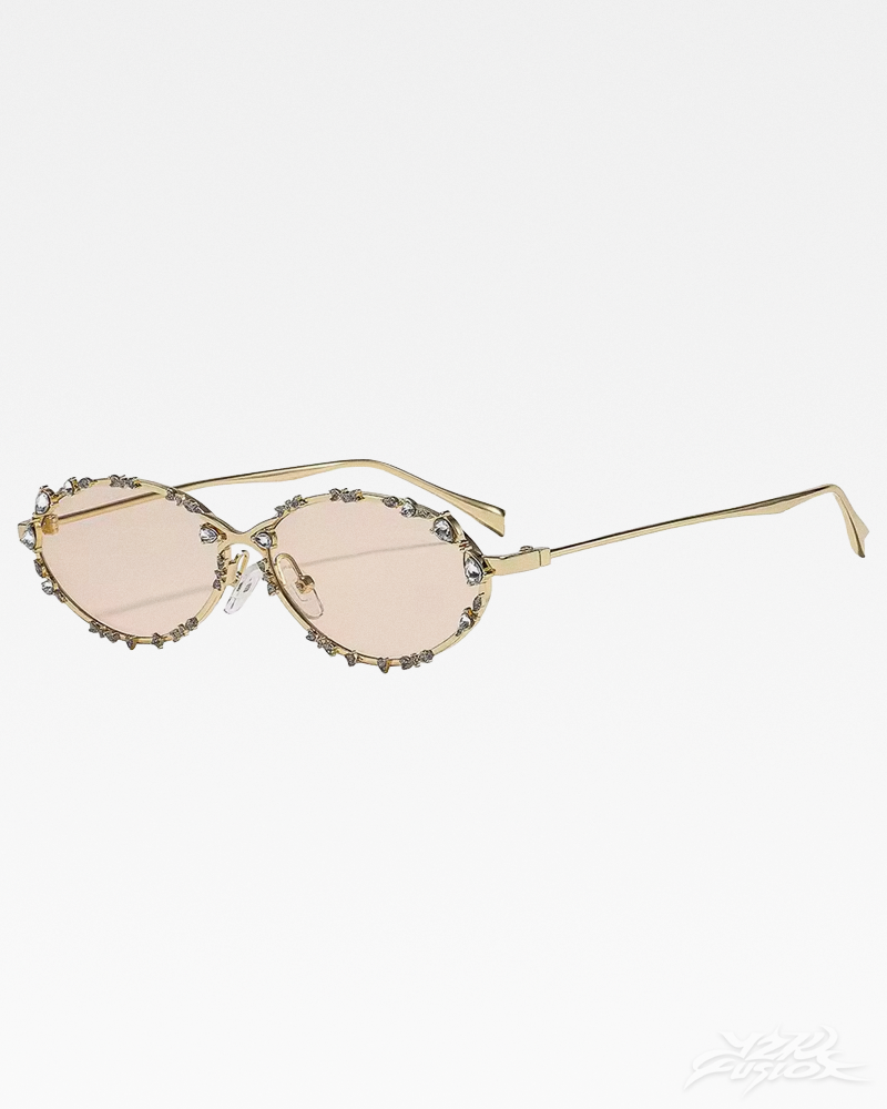 Y2K Rhinestone Oval Sunglasses