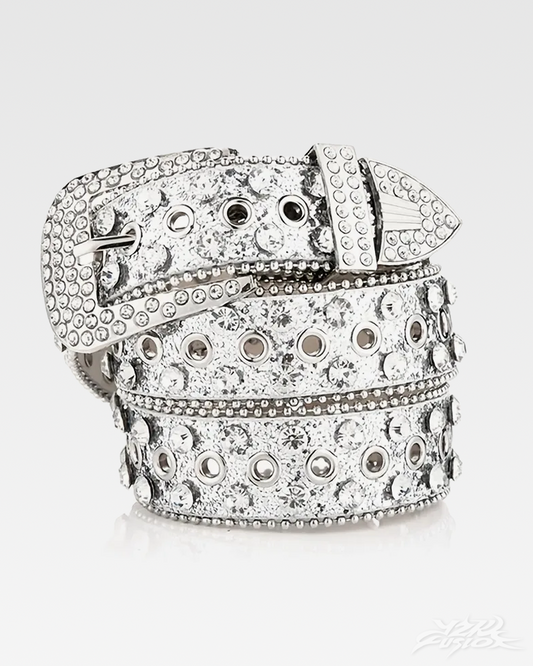 Y2K Rhinestone Silver Belt