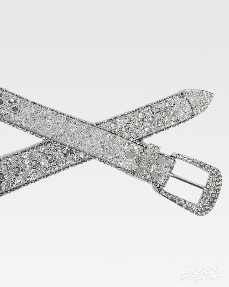 Y2K Rhinestone Silver Belt