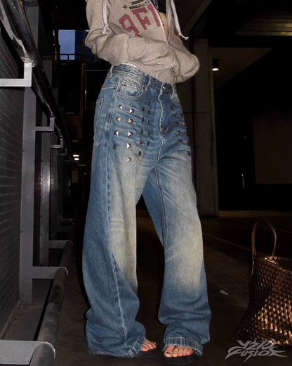 Y2K Studded Baggy Jeans