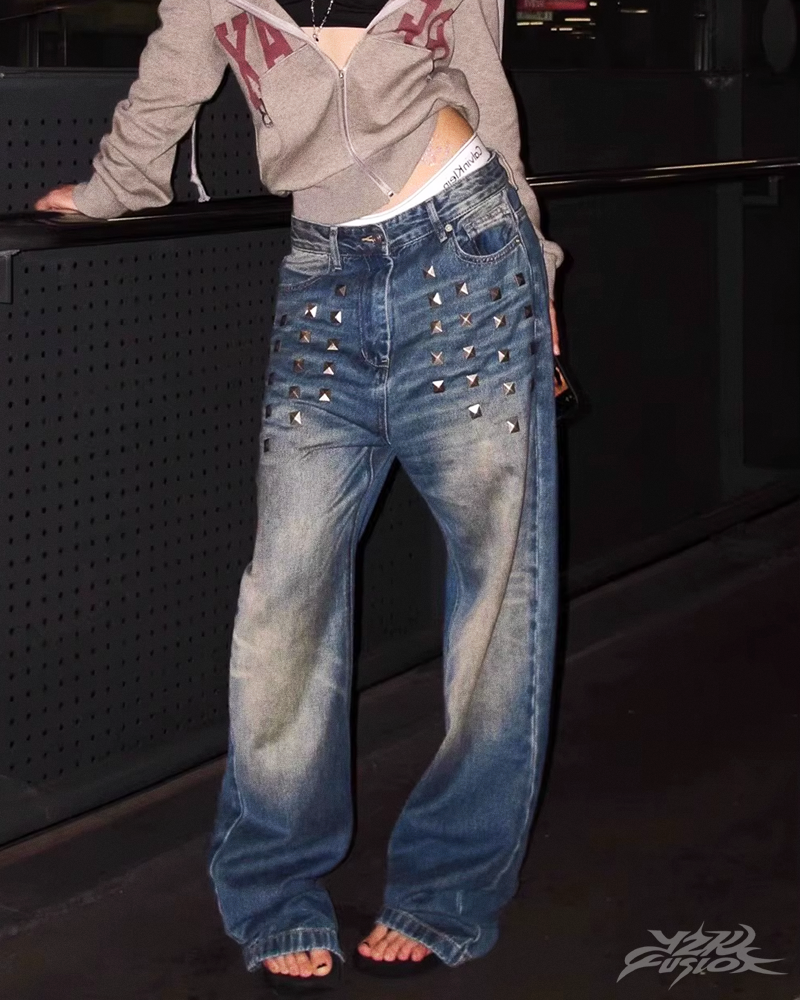 Y2K Studded Baggy Jeans