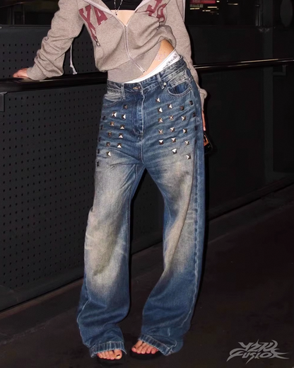 Y2K Studded Baggy Jeans
