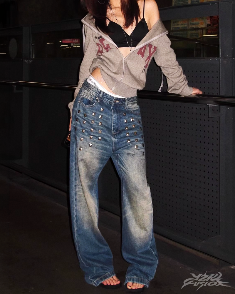 Y2K Studded Baggy Jeans