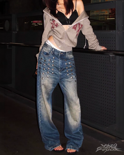 Y2K Studded Baggy Jeans