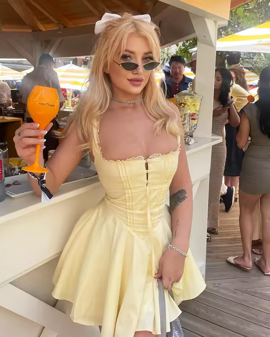 Yellow Corset Mini Dress